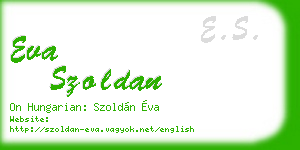 eva szoldan business card