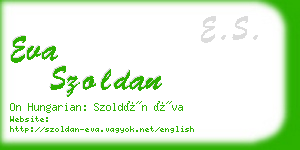 eva szoldan business card
